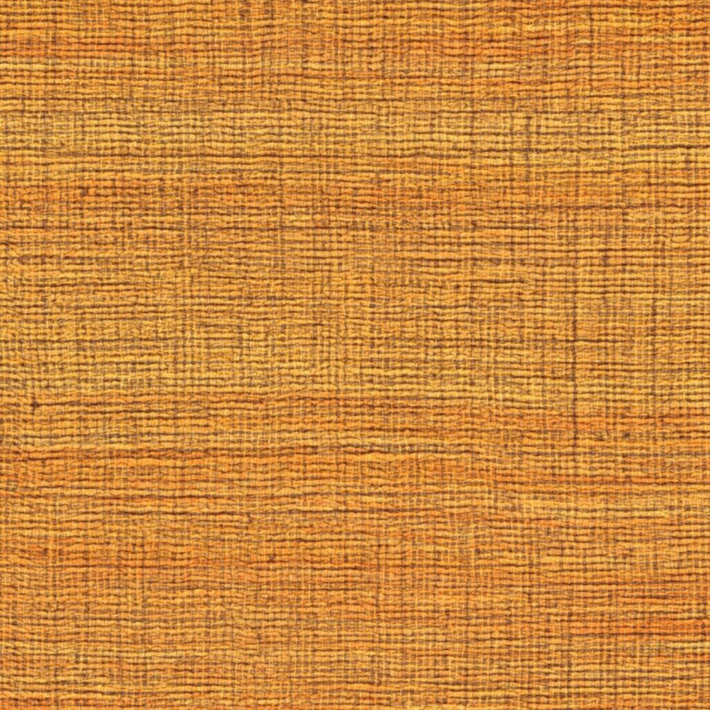 Oranjegeel Elitis Ceres Rhea VP 1008 35 behang met een geweven textuur en natuurlijke linnenlook.