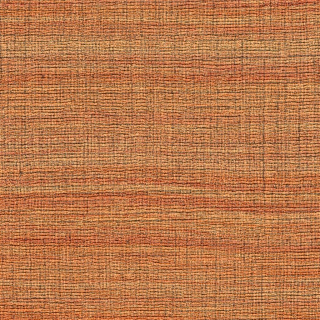 Oranjegekleurd Elitis Ceres Rhea VP 1008-36 behang met een geweven structuur en natuurlijke textuur.