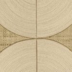Decoratief wandpaneel uit de Elitis Cordes Sensibles collectie met ronde vormen van koord en geweven textuur in natuurlijke tinten.