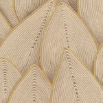 Decoratief wandpaneel uit de Elitis Cordes Sensibles-collectie met bladvormige patronen van jute touw.