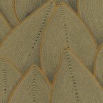 Textuurdetail van het Elitis Cordes Sensibles Jonchée VP 993-60 behang, met organische bladachtige vormen van gevlochten touw in aardetinten.