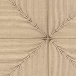 Beige wandbekleding van gevlochten koord in een grafisch patroon uit de Elitis Cordes Sensibles collectie, ontworpen door Véronique de Soultrait.