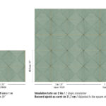 Patroonweergave van het Elitis Cordes Sensibles Sillage VP 997-60 behang met afmetingen en herhalingsstructuur.