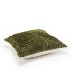 Groen Elitis Edmond CO 262 65 01 kussen met ribbeltextuur, zijkant aanzicht.