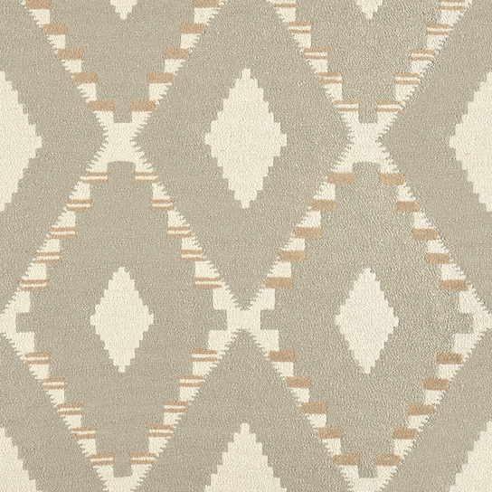 Beige en grijs Escondido Paloha LR 362 05 patroon met geometrische ruitvormen en etnisch geïnspireerd design.