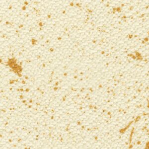 Close-up van Elitis Excentric Jacky stof in beige met goudbruine spikkels en textuur.