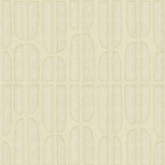 Beige Elitis Forms Twisted Lin behang met een modern, geometrisch patroon van verticale en afgeronde vormen.