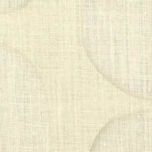 Beige wandbekleding Elitis Forms Wall Twisted Lin RM 1053 01 met subtiel textielpatroon en ronde reliëfstructuren.