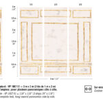 Afbeelding van het Elitis Kintsugi Les Marques de l’Empire patroonbehang in standaardformaat van 3 meter bij 3 meter met goudkleurige lijnen op een marmerachtig oppervlak.