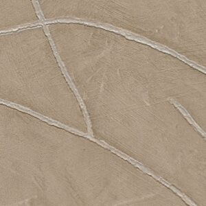 Beige Elitis Kintsugi VP 1004-61 behang met glanzende, onregelmatige lijnen die doen denken aan goudreparaties.