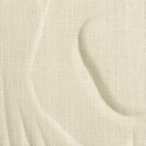 Beige textielstructuur met subtiele reliëfpatronen uit de Elitis Le Jardin d'Aloès Colosse Fruitier linnencollectie.