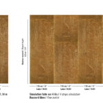 Afbeelding van het Elitis Le Jardin d’Aloès Palimpseste RM 1092 11 patroonpaneel van 3,2 m x 1,18 m met een simulatie van vier vrije aansluitingen.