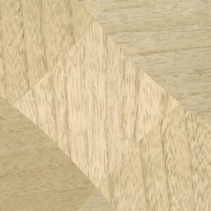 Beige en lichtbruin behang met houtstructuur en geometrisch dambordpatroon uit de Elitis Le Jeu de Dame Marqueteries collectie.