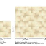 Beige geweven patroon van Elitis Maestria Circe RM 1072-01 met herhaling van 89 cm x 67 cm.