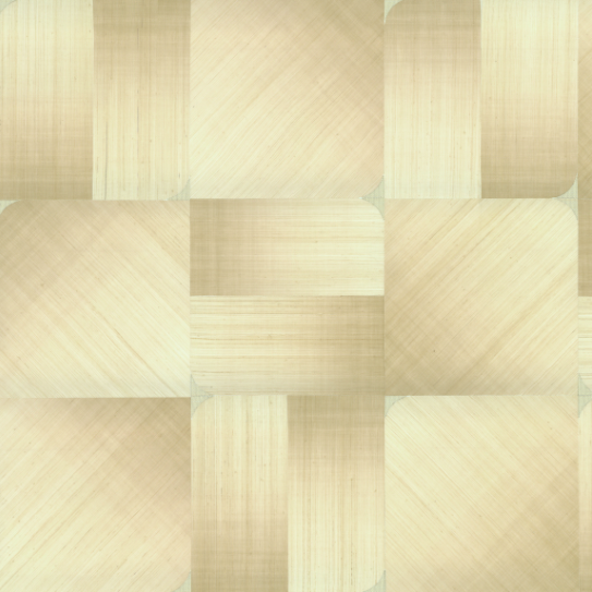Beige wandpatroon uit de Elitis Maestria Circe RM 1072-01 collectie met een geometrisch geweven textuur.