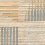 Beige Elitis Maestria Kalliste RM 1077 11 behang met reliëf en verticale patronen in grijs en goud.