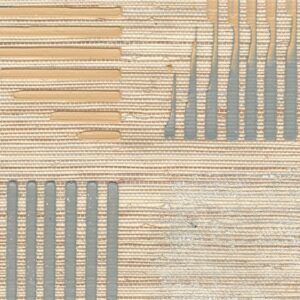 Beige Elitis Maestria Kalliste RM 1077 11 behang met reliëf en verticale patronen in grijs en goud.