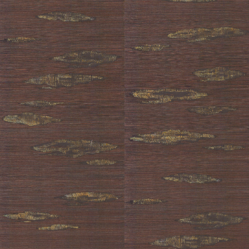 Bruin Elitis Maestria Orion RM 1076 80 behang met goudkleurige, wolkachtige patronen.