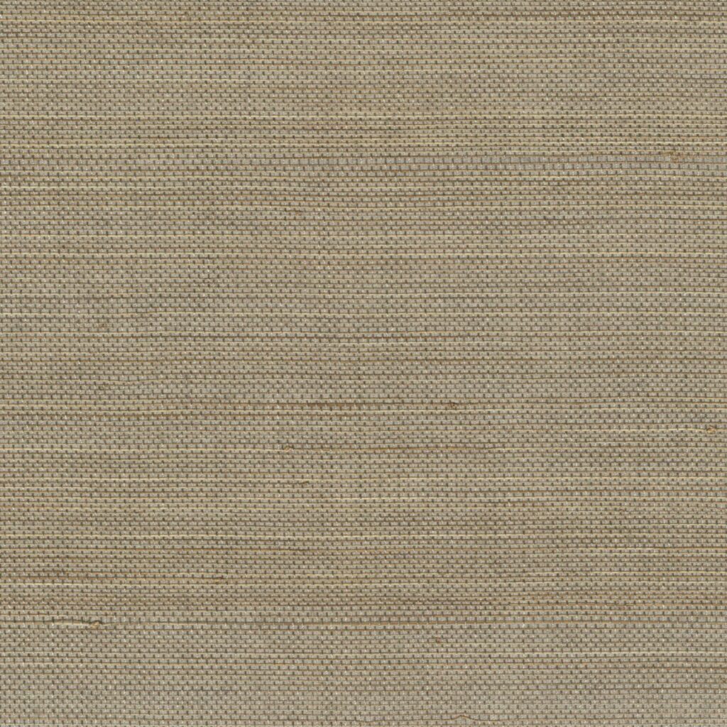 Natuurlijke geweven textuur van Elitis Maestria Pur Abaca RM 1071 05 behang in beige tinten.