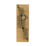 Beige Elitis Marcel TA 134 13 06 loper met zwart grafisch lijnpatroon.