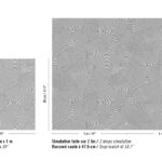 Twee zwart-witte patronen uit de Elitis Matières à Réflexions Circolo VP 976 01 collectie tonen herhalingen en aansluitingen van een grafisch gebogen lijnenspel.