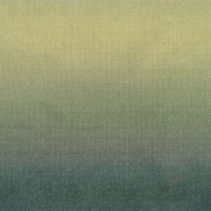 Behang Elitis Poésies de l’Instant RM 1082-12 met subtiele verticale textuur en een kleurverloop van zachtgeel naar donkergroen.
