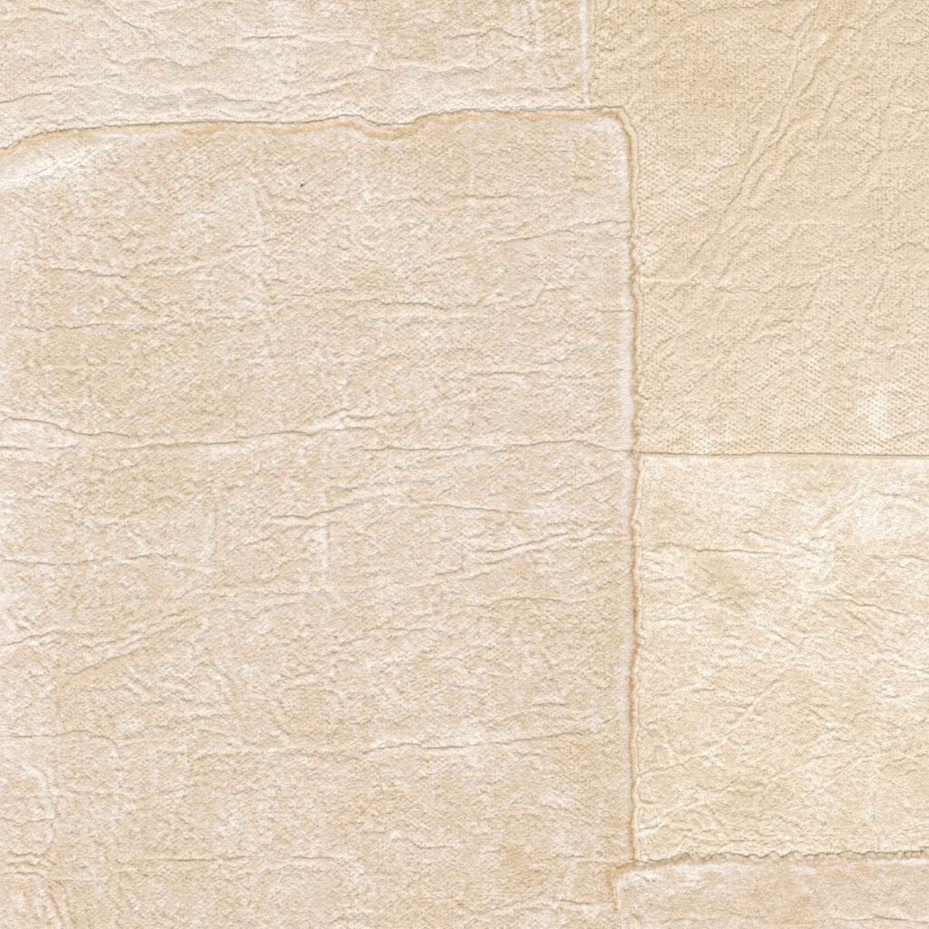 Beige Elitis Sangpi VP 1018 07 behang met een textuur die lijkt op ruwe, met de hand afgewerkte steenpanelen.