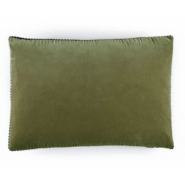 Groen Elitis sierkussen Athena CO 226 64 03 met een fluweelachtige structuur en subtiele afwerking.