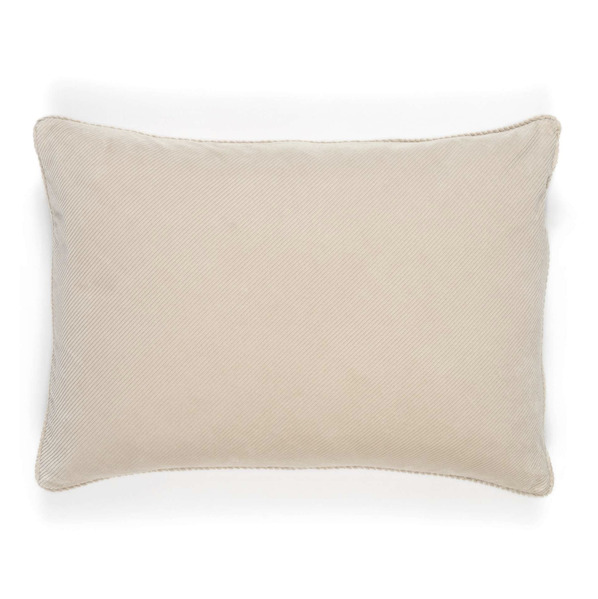 Beige Elitis sierkussen Itaque in rechthoekige vorm met een fijne textuur.