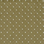 Groene Elitis-stof Galactica LZ 862-62 met een patroon van kleine witte stippen.