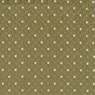 Groene Elitis-stof Galactica LZ 862-62 met een patroon van kleine witte stippen.