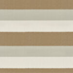 Stofpatroon Elitis Rosarito LR 356 05 met horizontale strepen in beige, wit en lichtgrijs.