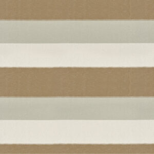 Stofpatroon Elitis Rosarito LR 356 05 met horizontale strepen in beige, wit en lichtgrijs.