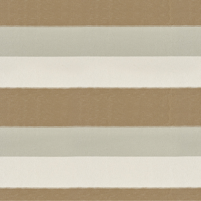 Stofpatroon Elitis Rosarito LR 356 05 met horizontale strepen in beige, wit en lichtgrijs.