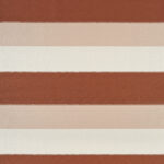Stofpatroon Elitis Rosarito LR 356 35 met horizontale banen in terracotta, beige en wit.
