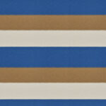 Stofpatroon Elitis Rosarito LR 356 41 met horizontale strepen in blauw, bruin en beige.