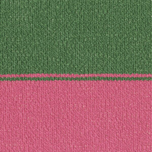 Detail van Elitis-stof Rosarito LR 356 56 met een geweven textuur in groene en roze banen.