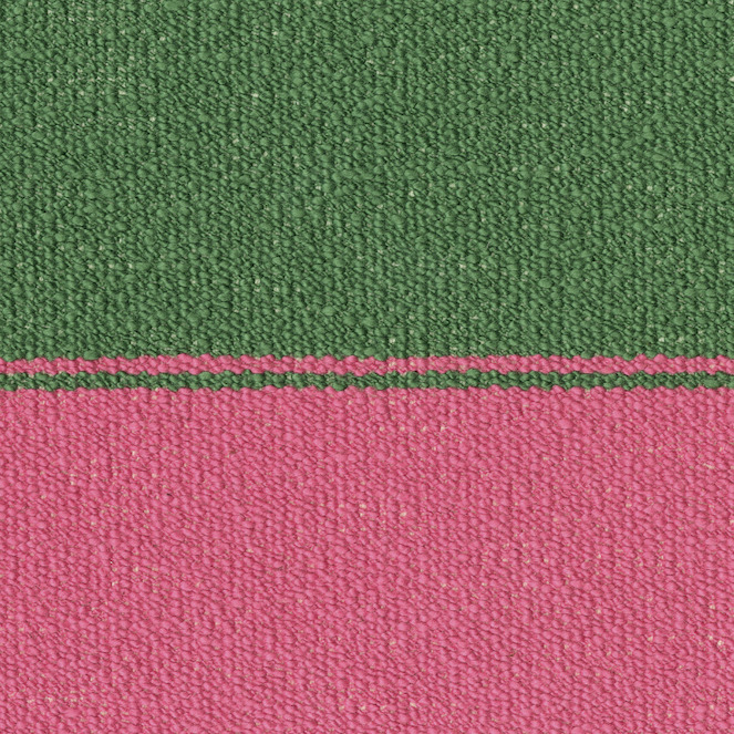 Detail van Elitis-stof Rosarito LR 356 56 met een geweven textuur in groene en roze banen.
