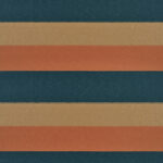 Stofpatroon Elitis Rosarito LR 356 67 met horizontale strepen in donkergroen, oranje en beige.
