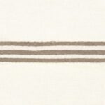 Beige Elitis-stof Acosta Casilda OD 140-05 met horizontale strepen in taupe en crème.