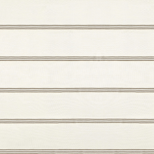 Beige Elitis-stof Acosta Casilda met horizontale bruine strepen in een regelmatig patroon.