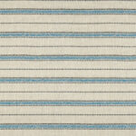 Beige Elitis-stof Acosta Mendoza OD 138 45 met horizontale blauwe en zwarte strepen in een regelmatig patroon.