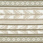 Detail van de Elitis-stof Acosta Santa Rosa OD 137 05 met een geweven patroon in beige, wit en groene tinten.