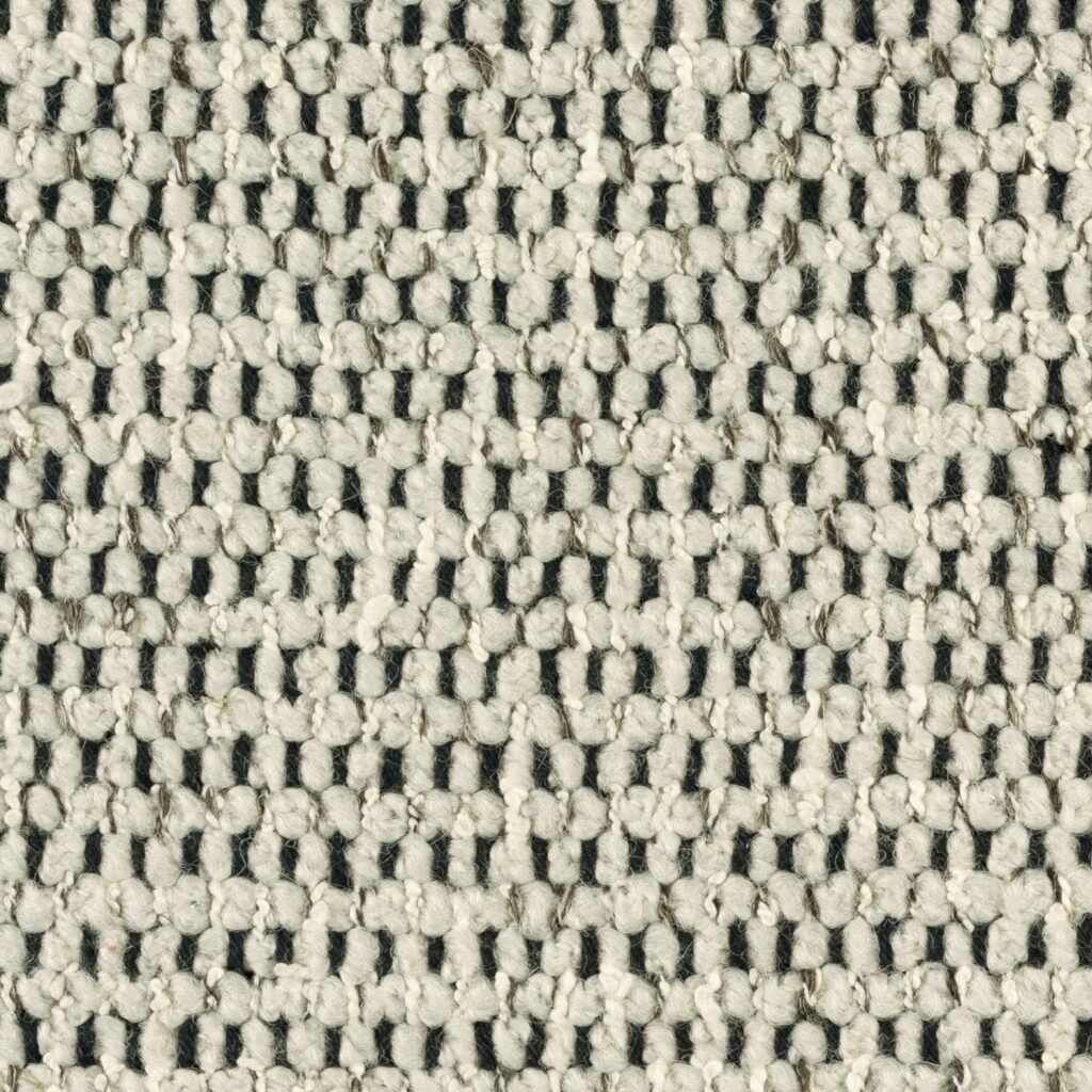 Grof geweven Elitis-stof Alchimia Intreccio LR 341 01 in zwart-wit patroon.