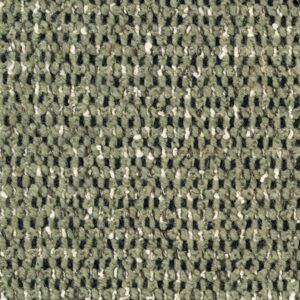 Detail van Elitis-stof Alchimia Intreccio LR 341 61 met grof geweven structuur in groene en beige tinten.