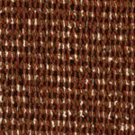 Close-up van de Elitis-stof Alchimia Intreccio LR 341 71 met een grof geweven patroon in bruin, zwart en beige.