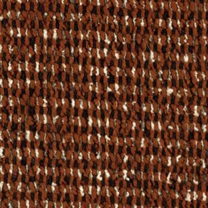 Close-up van de Elitis-stof Alchimia Intreccio LR 341 71 met een grof geweven patroon in bruin, zwart en beige.