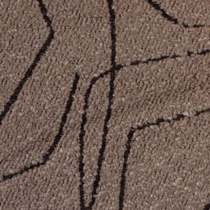 Detail van Elitis-stof Alchimia Scala LR 345 05 met een beige textuur en zwarte abstracte lijnen.