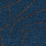 Detail van Elitis-stof Alchimia Scala LR 345-41 met een blauw textuurpatroon en fijne bruine lijnen.
