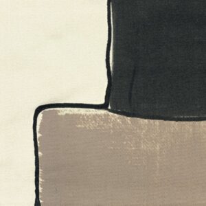 Abstract patroon op Elitis-stof Craft Chic Arte LF 343 01 in beige, zwart en crème tinten.